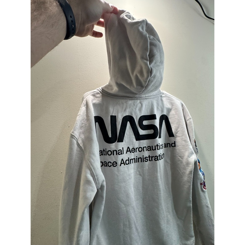 PACSUN / BUZZALDRIN COLLAB - NASA HOODIE - SIZE S - WHITE